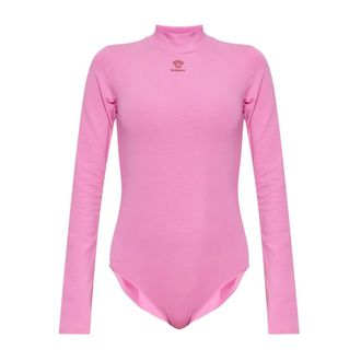 Versace Body de Algod&oacute;n El&aacute;stico con Logo Bordado - Tops - Mujer - Rosa - 2XS