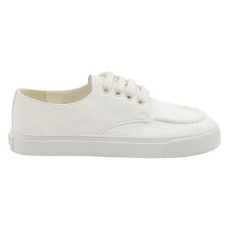 Prada Sneakers, male, White, Size: 8 1/2 US Lace-up Leather Low-Top Sneakers