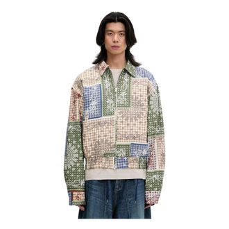 Rhude Bandana Zip-Up Jas - Heren - Zomerjassen - Veelkleurig - M - Katoen - Jassen