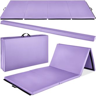 Best Choice Products 10ftx4ftx2in Folding Gym Mat 4-Panel w/ Carrying Handles & Folding Balance Beam