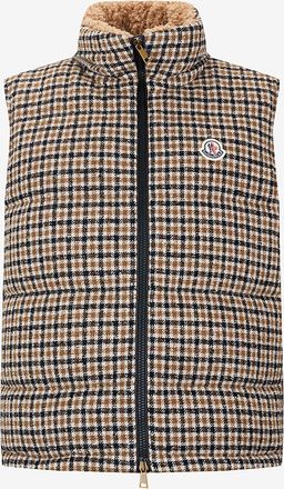 Moncler Gesteppte kurze Karierte Wollweste Touvet