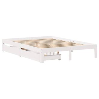 Berkfield Home Restful Bed Frame with Drawers without Mattress White 140x200 cm