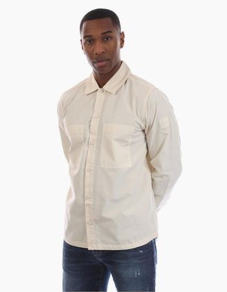 HUGO BOSS Mens Collared Neck Long Sleeve Regular Fit Shirt - White - Size: 38/Regular