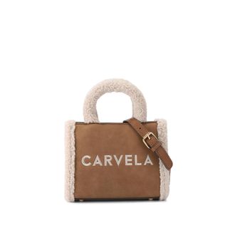 Carvela Womens Frame Micro Fur Bag - Tan Fabric - One Size