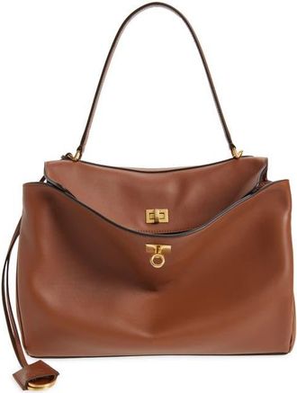 Balenciaga Medium Rodeo Leather Handbag in 2237 New Tan at Nordstrom