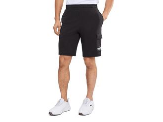Puma Essentials Logo Cargo Shorts Mens Workout Puma Black : 2XL 10, Cotton/Polyester