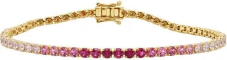 Sabrina Designs 14K 4.80 Ct. Tw. Diamond & Pink Sapphire Tennis Bracelet
