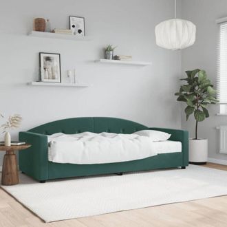 vidaXL Sof&aacute; Cama Con Colch&oacute;n Terciopelo Verde Oscuro 80x200 Cm Vidaxl