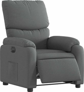 vidaXL Vidaxl - Sill&oacute;n Reclinable El&eacute;ctrico De Tela Gris Oscuro