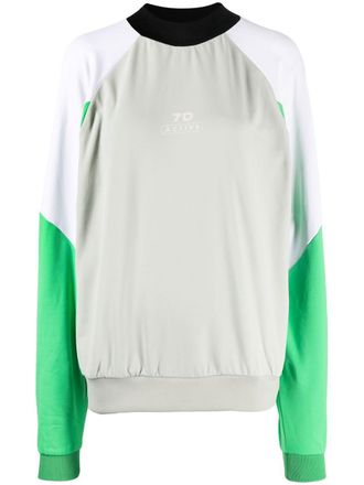 7 Days Active logo-print colour-block sweatshirt - Grey