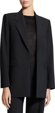 Theory Relaxed Stretch Wool Open Blazer in Black at Nordstrom, Size 00