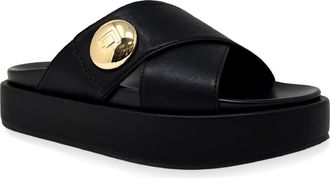 Shushop Katie Platform Slide Sandal in Black at Nordstrom, Size 7.5