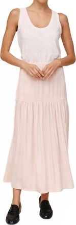 Bella Dahl Drop Waist Ruffle Maxi Skirt In Cherry Blossom