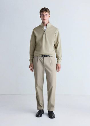 Mango Felpa con collo con cerniera Thermolite grigio chiaro/pastello - Uomo - XXL - MANGO MAN
