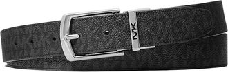 Michael Kors Zwarte leren riem met gesp - Heren - Riemen - Zwart - ONE Size - Polyester - Accessoires