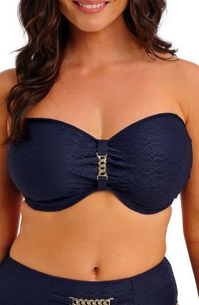Fantasie Azores DD-Cup Underwire Bandeau Bikini Top in Midnight at Nordstrom, Size 32