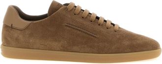 Ermenegildo Zegna 232 Suede Sneakers - Heren - Sneakers - Bruin - 41 1/2 EU - Leer - Schoenen