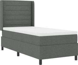 vidaXL Cama Tipo Box Spring Con Colch&oacute;n Gris Oscuro 80 X 200 Cm Tela Vidaxl