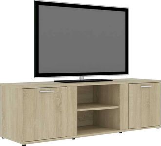 Berkfield Home TV Cabinet Sonoma Oak 120x34x37 cm Engineered Wood in Light Tan | Size: 120 x 34 x 37 cm