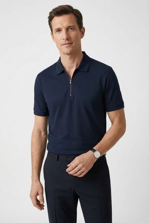 Olymp Poloshirt OLYMP, Herren, Gr. 3XL, marine, Jersey, Obermaterial: 100% Baumwolle, regular fit normal, Rippb&uuml;ndchen, Shirts Poloshirt, unifarben, regular