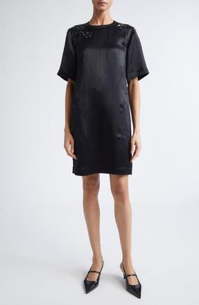 Jason Wu Embellished Washed Twill Minidress in Black at Nordstrom, Size 12