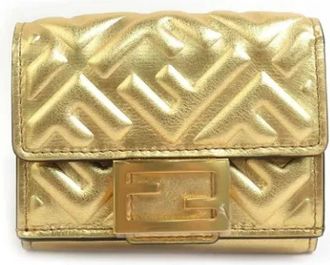Fendi Pre-owned Wallets, female, Yellow, Size: ONE SIZE Pre-owned Vintage Leather Wallet