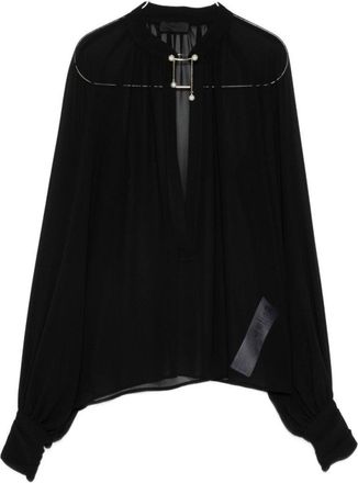 Liu Jo Flowing Black Blouse With Voluminous Sleeves