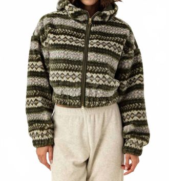 Sundays Bodie Fair Isle Jacket In Forest Green