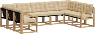 vidaXL Conjunto De Sof&aacute;s De Exterior 9 Uds. Y Beige Vidaxl