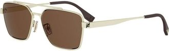 Fendi Sky Zonnebril - Heren - Accessoires - Geel - Maat: 57 MM
