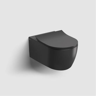 Clou New Hammock Wandtoilet - 54x36.5x38cm - spoelrandloos - met dunne zitting - diepspoel - mat zwart
