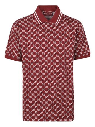 Gucci GG-pattern polo shirt - men - Cotton - L - Red