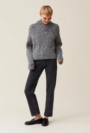 Claudie Pierlot Pull grosse maille col V gris