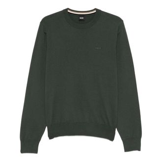 HUGO BOSS Hugo, Round-neck Knitwear, male, Green, Size: XL Upacas