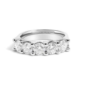 House of Brilliance 14K Gold 2.0 Ctw Round Diamond Five-Stone Band Ring in White Gold at Nordstrom, Size 5.5