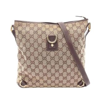 Gucci Pre-owned Abbey GG Canvas Leather Shoulder Bag - Dames - Pre-owned - Beige - Maat: ONE Size Leer