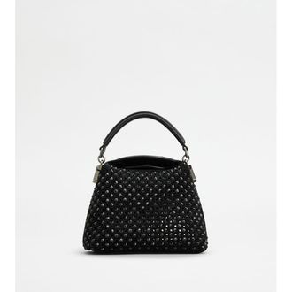 Tod's Tods T Case Tote Messenger Bag in Suede Micro