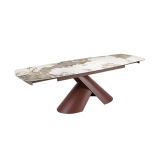 Angel Cerd&aacute; Mesa comedor extensible ovalada barril porcel&aacute;nico y acero