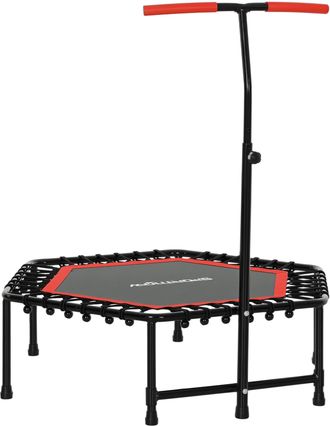 OEM Trampol&iacute;n De Fitness 114x114x132 Cm Con Mango Ajustable De 3 Niveles Y Marco De Acero Rojo