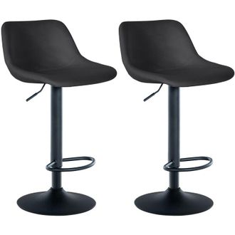 Clp Clp - Set De 2 Taburetes De Bar Loft Negro Terciopelo
