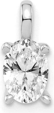Diamond2Deal 14K Gold Lab Grown Diamond Oval Solitaire Pend (0.5ct, VS, G-H)
