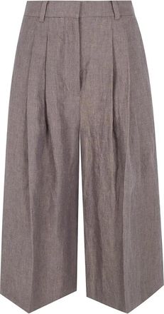 Mark Kenly Domino Tan Pantalones Culotte Anchos de Pinzas - Trousers - Mujer - Marr&oacute;n - S