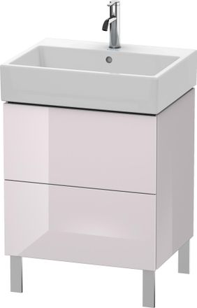 Duravit Unidad De Lavabo Duravit L-cube, Vertical 58,4 X 45,9 Cm, 2 Extra&iacute;bles, Para Vero Air 235060, Color: Laca Blanca Lila Alto Brillo - Lc677502727