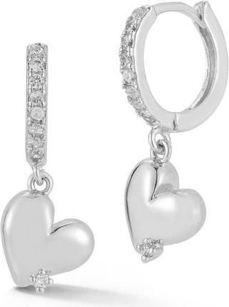 Glaze Jewelry Heart Huggie Hoop Earrings in Silver at Nordstrom Rack