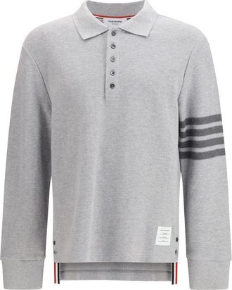 Thom Browne Gray Cotton Polo Mens Shirt
