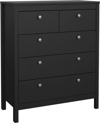 Dmora Dmora - Cajonera Nicholas, C&oacute;moda Multiusos, C&oacute;moda De Dormitorio, Gabinete Con Cajones, 82x38 H99 Cm, Negro