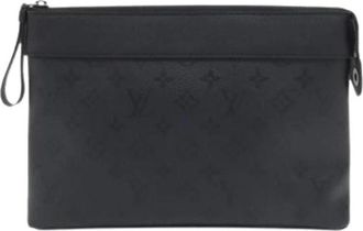 Louis Vuitton Pre-owned Monogram Midnight Pochette Voyage Souple Clutch Bag - Heren - Vintage Clutch - Zwart - ONE Size - Leer - Vintage