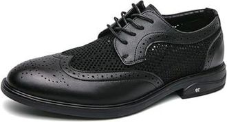 Chaussures Habillées Noires Pour Homme En Cuir Synthétique - Confortables, Antidérapantes, Pour Travail, Danse Ou Soirée