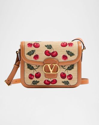 Valentino Garavani 9 to 5 Cherries Jacquard Saddle Crossbody Bag