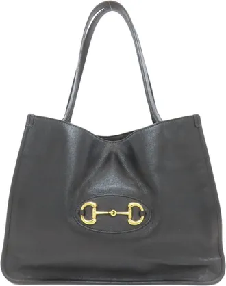 Gucci Black Leather Tote Bag (Pre-Owned)